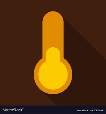 Medical thermometer icon with long shadow flat vector image