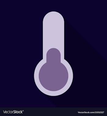 Medical thermometer icon with long shadow flat vector image