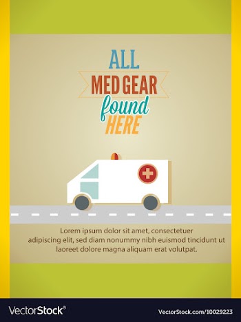 Medical with infographic elements and ambula vector image