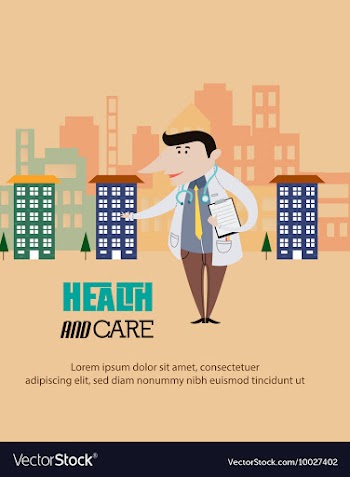 Medical with infographic elements and doctor vector image