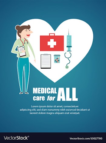 Medical with infographic elements and doctor vector image
