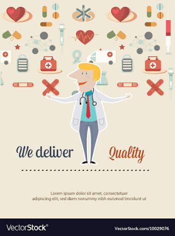 Medical with infographic elements and doctor vector image