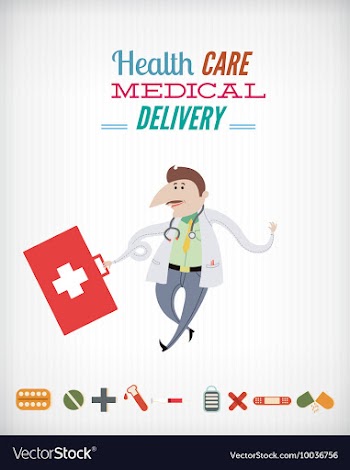 Medical with infographic elements and doctor vector image