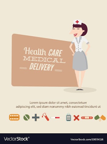 Medical with infographic elements and nurse vector image