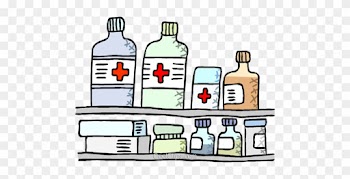 Medication Displayed On Shelves Royalty Free Vector - Medication Clipart Png