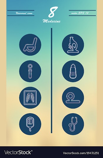 Medicine and health care thin icons set vector image