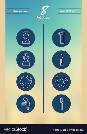 Medicine and health care thin icons set vector image