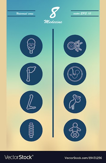 Medicine and health care thin icons set vector image