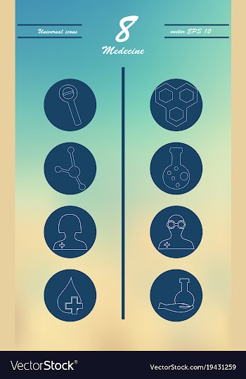 Medicine and health care thin icons set vector image