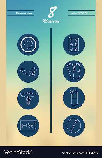 Medicine and health care thin icons set vector image