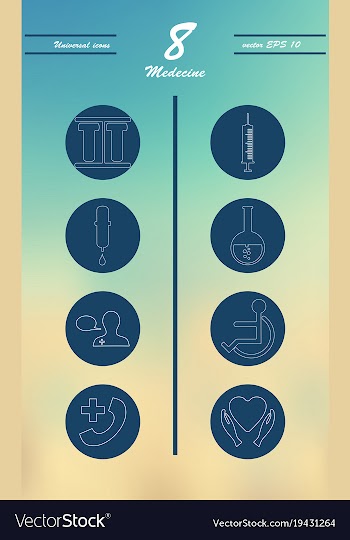 Medicine and health care thin icons set vector image