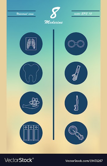 Medicine and health care thin icons set vector image