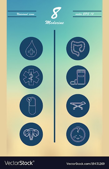 Medicine and health care thin icons set vector image