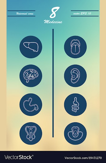 Medicine and health care thin icons set vector image