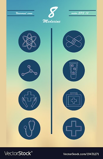 Medicine and health care thin icons set vector image