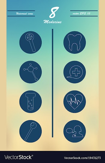 Medicine and health care thin icons set vector image