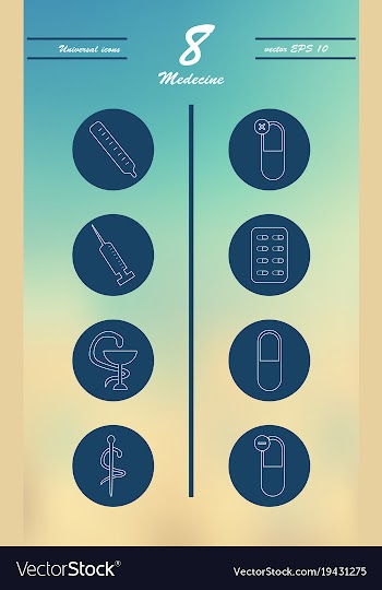 Medicine and health care thin icons set vector image
