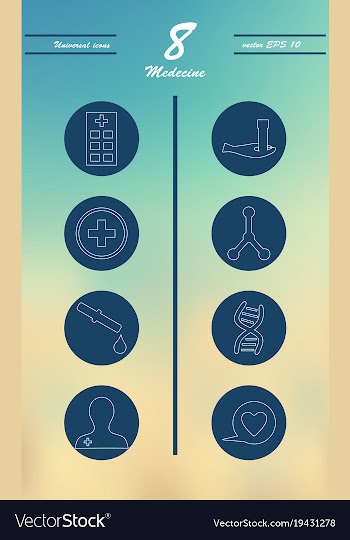 Medicine and health care thin icons set vector image