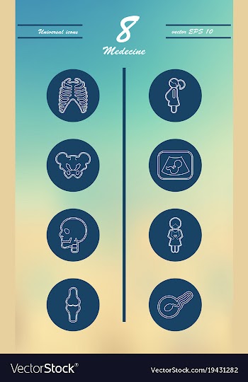 Medicine and health care thin icons set vector image