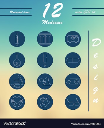 Medicine and health care thin icons set vector image