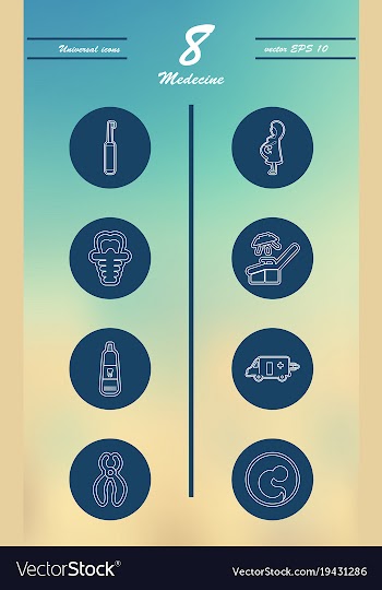 Medicine and health care thin icons set vector image