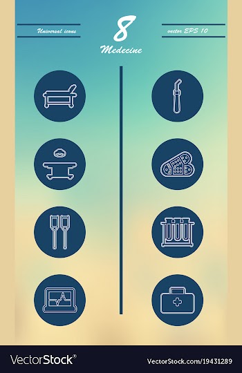 Medicine and health care thin icons set vector image