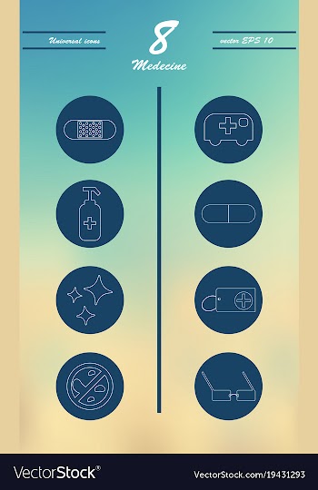 Medicine and health care thin icons set vector image