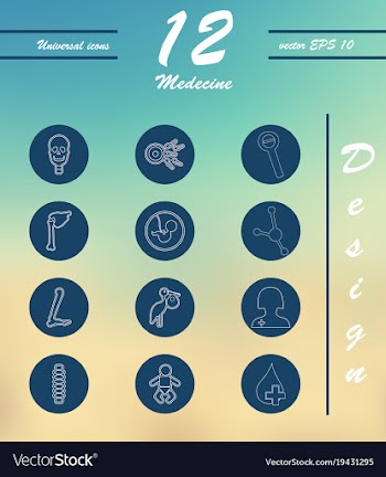 Medicine and health care thin icons set vector image