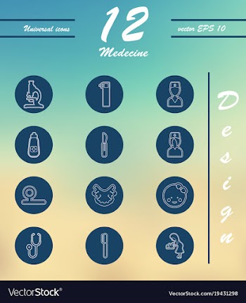 Medicine and health care thin icons set vector image