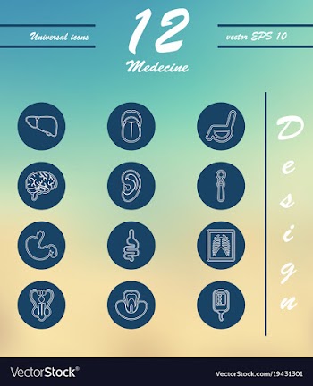 Medicine and health care thin icons set vector image