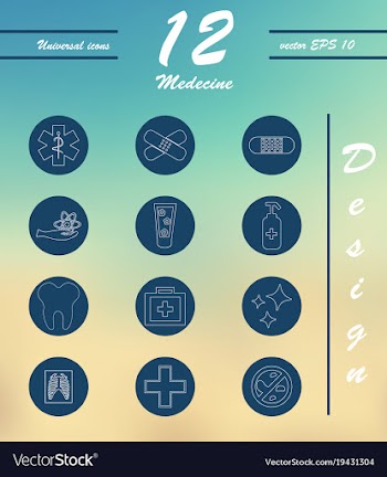 Medicine and health care thin icons set vector image
