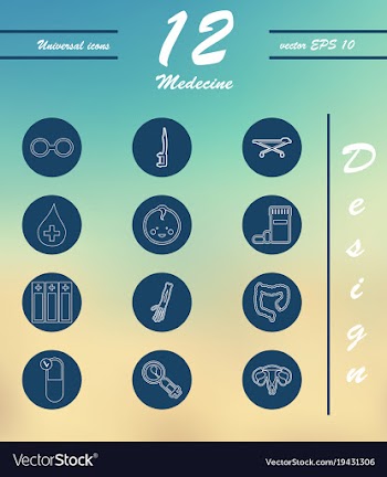 Medicine and health care thin icons set vector image