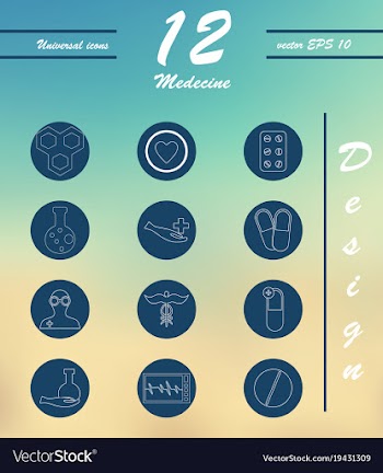 Medicine and health care thin icons set vector image