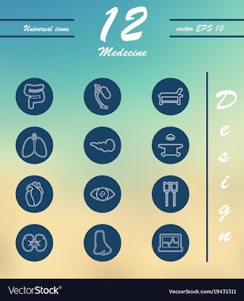 Medicine and health care thin icons set vector image