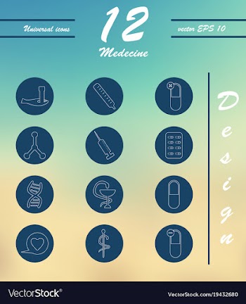 Medicine and health care thin icons set vector image