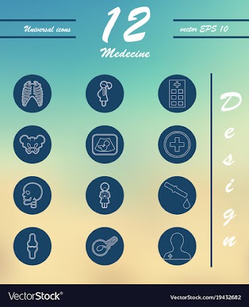 Medicine and health care thin icons set vector image