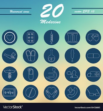 Medicine and health care thin icons set vector image