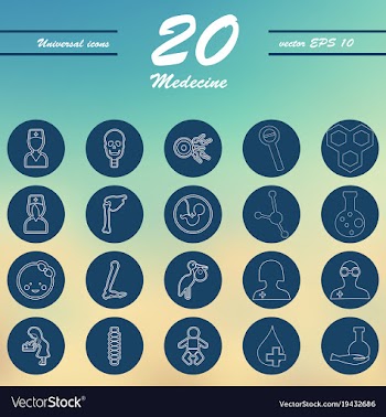 Medicine and health care thin icons set vector image