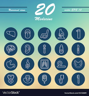 Medicine and health care thin icons set vector image