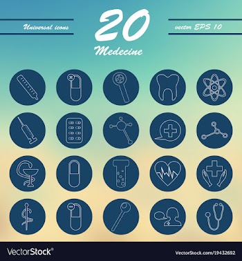 Medicine and health care thin icons set vector image