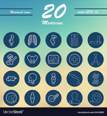 Medicine and health care thin icons set vector image