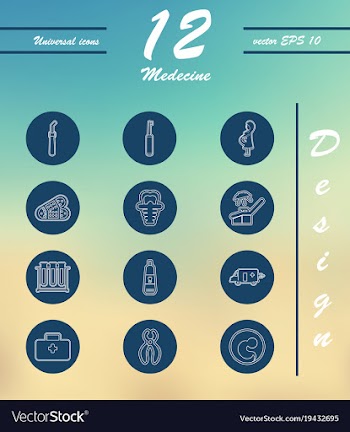 Medicine and health care thin icons set vector image