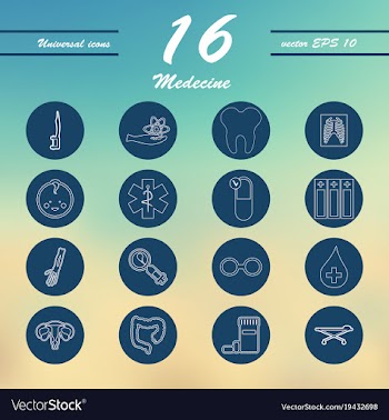 Medicine and health care thin icons set vector image