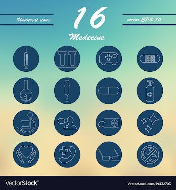 Medicine and health care thin icons set vector image