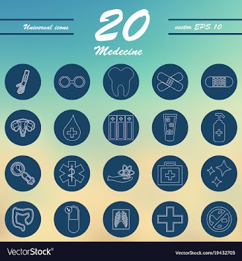 Medicine and health care thin icons set vector image