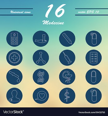 Medicine and health care thin icons set vector image