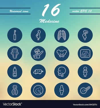 Medicine and health care thin icons set vector image