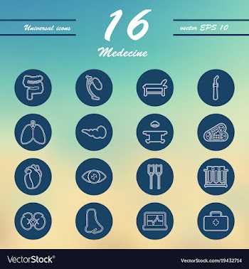 Medicine and health care thin icons set vector image