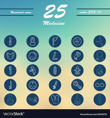 Medicine and health care thin icons set vector image