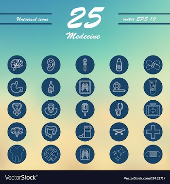 Medicine and health care thin icons set vector image